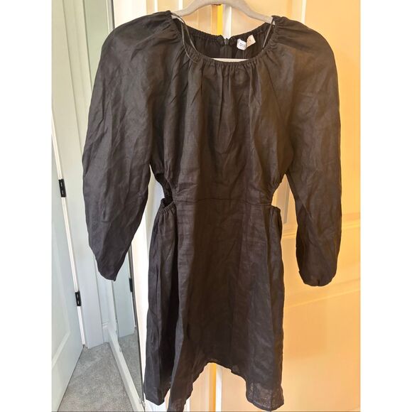 NWT DISSH black linen cut out mini dress, $188 - Picture 5 of 11